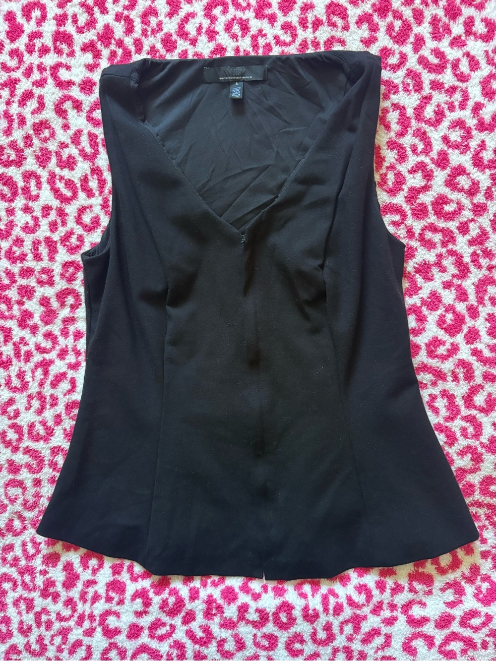 White House Black Market Black Tailored Sleeveless Top | Office Siren Chic
